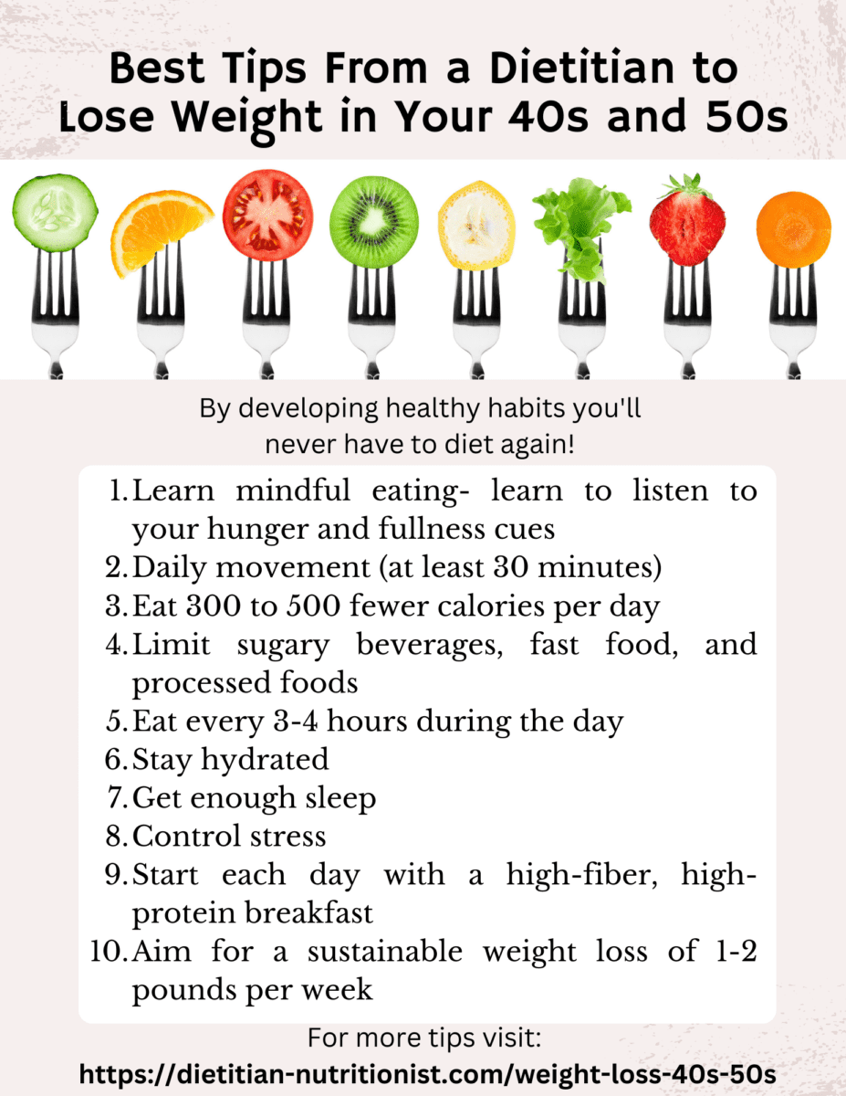 The Best Tips for Healthy Weight Loss During 40s and 50s From a Dietitian – Dietitian-Nutritionist